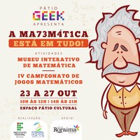 Semana da Matemática começa nesta segunda-feira, dia 23, no Pátio Roraima Shopping   