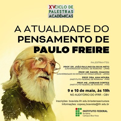 15º Ciclo de Palestras: A atualidade do pensamento de Paulo Freire