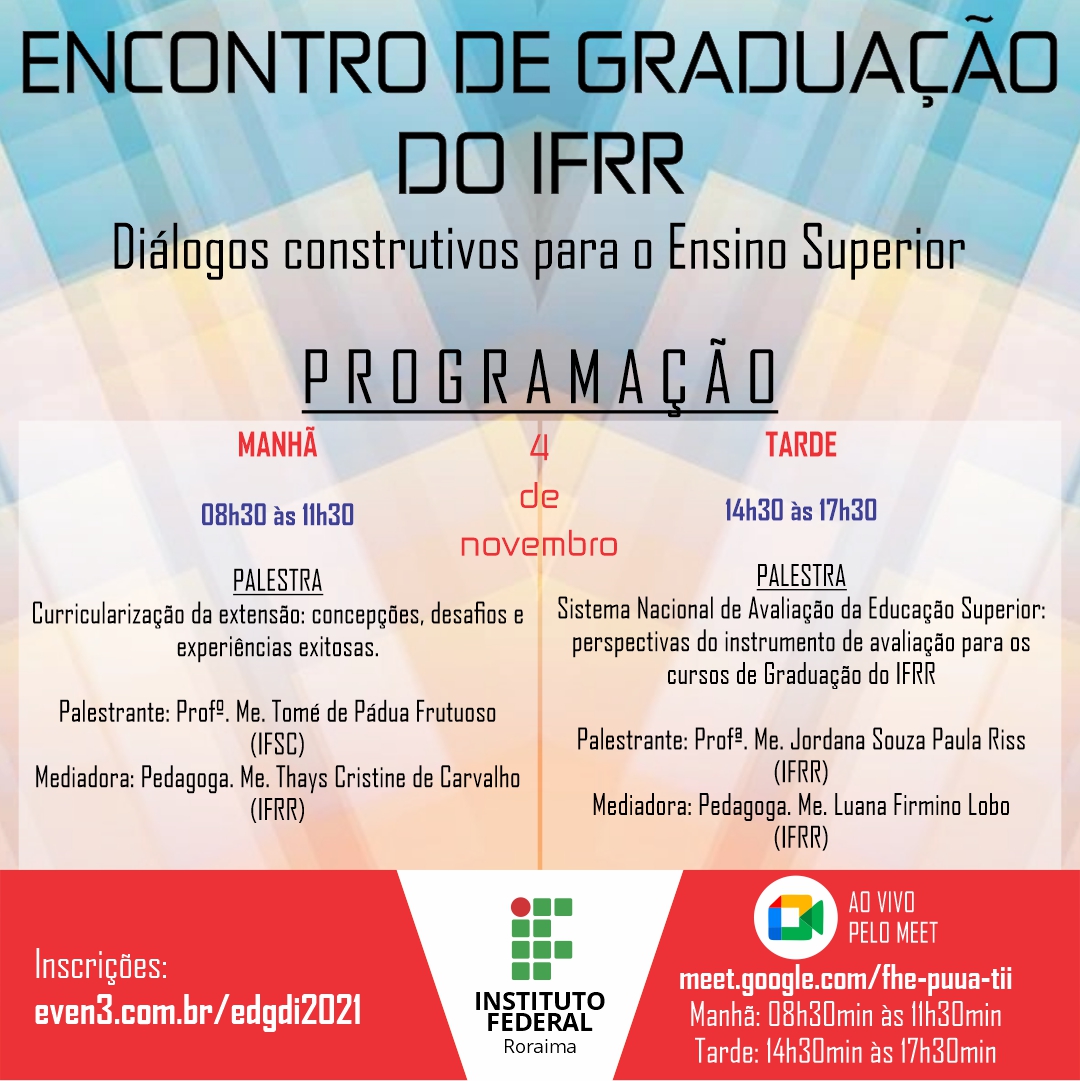 IFRR realiza Encontro de Graduação na próxima semana