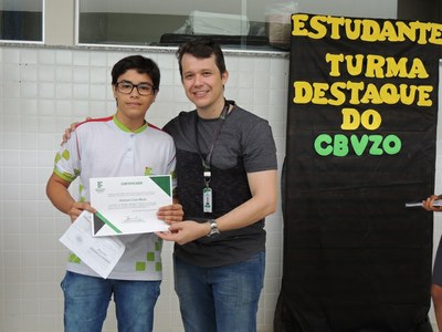Vinicíus Cruz, aluno destaque do Curso Técnico em Comércio 